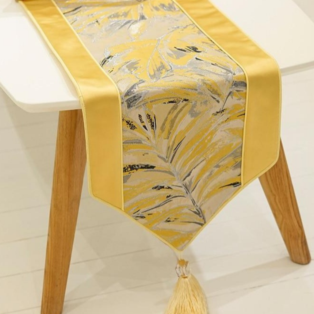 Homio Decor Dining Room Luxury Yellow Table Runner