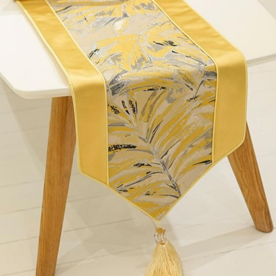 Homio Decor Dining Room Luxury Yellow Table Runner