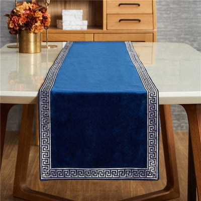 Homio Decor Dining Room Navy Blue (Flannel) / 30x180cm Luxury Linen & Flannel Table Runner