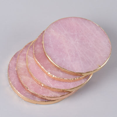 Homio Decor Dining Room Pink Pink Round Agate Coaster