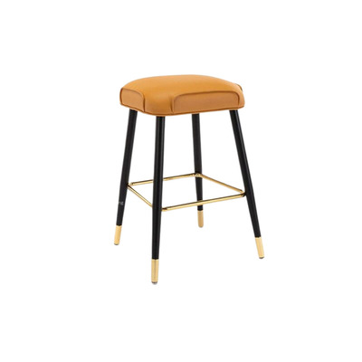 Homio Decor Dining Room PU / 65cm / Orange Backless Leather Seat Bar Stool