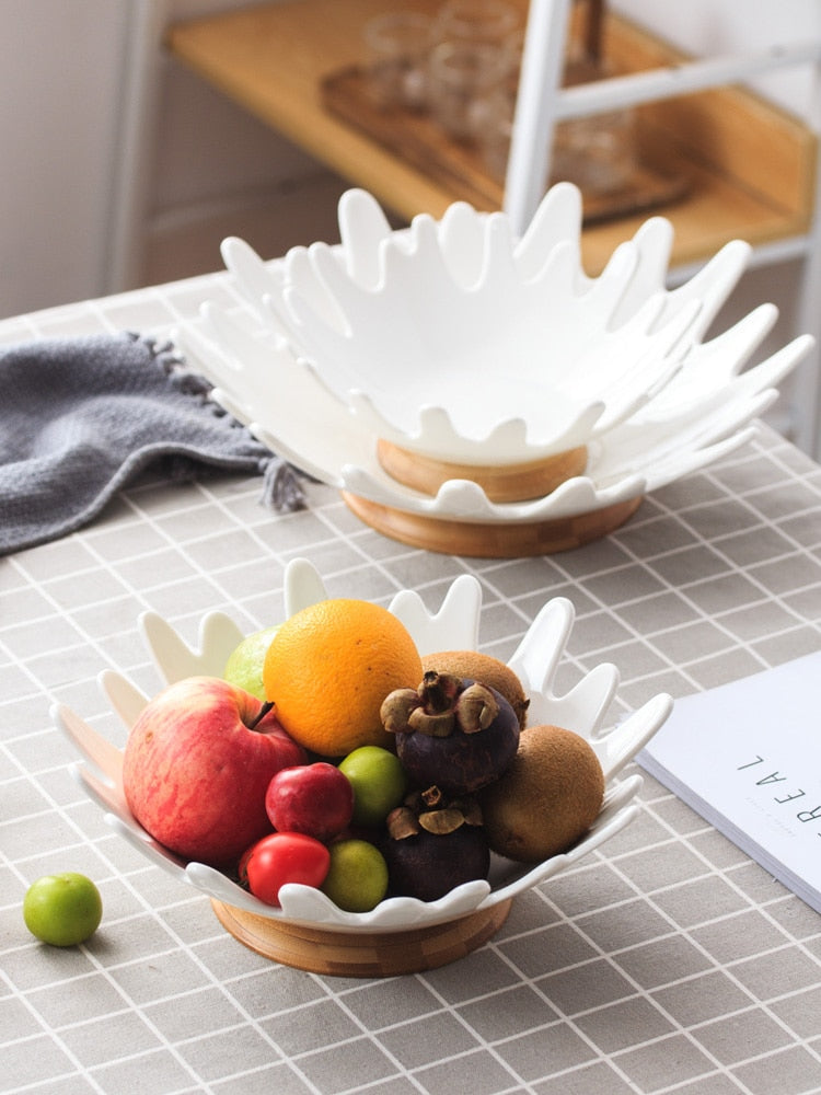 Homio Decor Dining Room Simple Ceramic Fruit Bowl