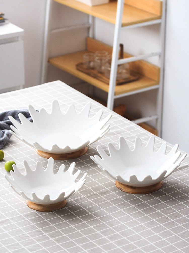 Homio Decor Dining Room Simple Ceramic Fruit Bowl