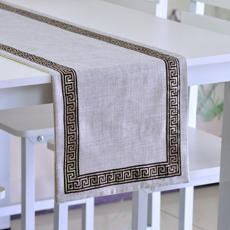 Homio Decor Dining Room Stone (Linen) / 30x180cm Luxury Linen & Flannel Table Runner