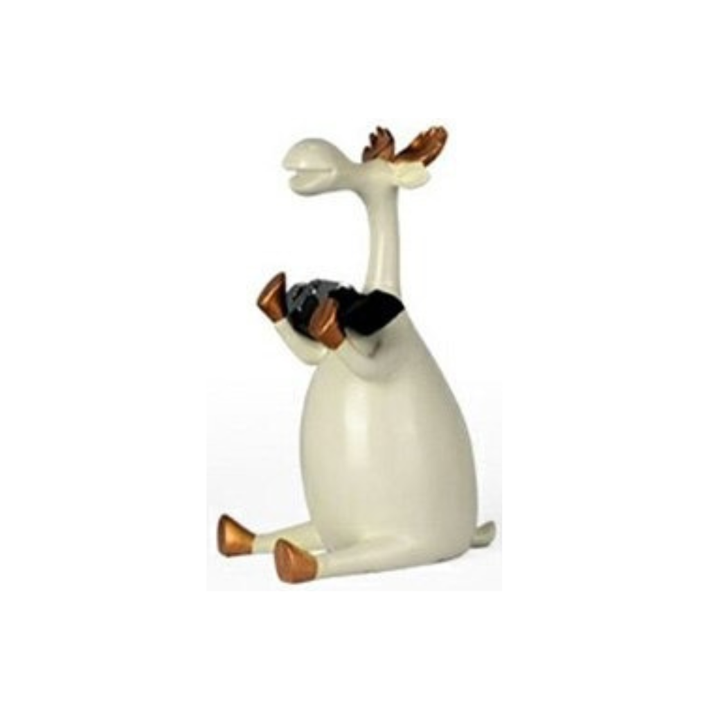 Homio Decor Dining Room Style 1 / White Ceramic Deer Bottle Holder Statue