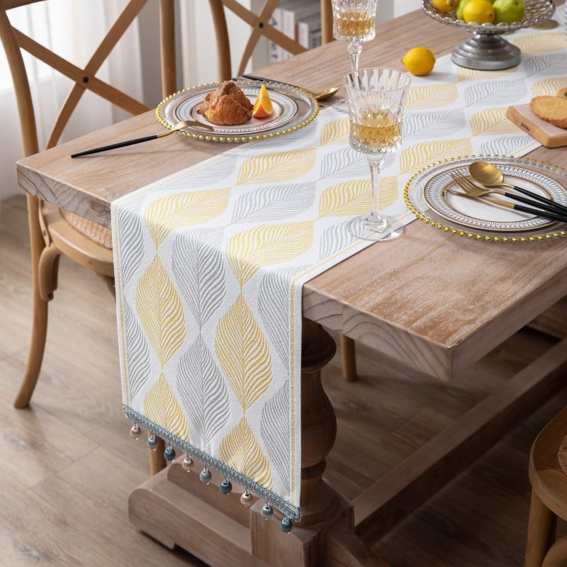 Homio Decor Dining Room Style F / 33x140cm Embroidery Table Runner