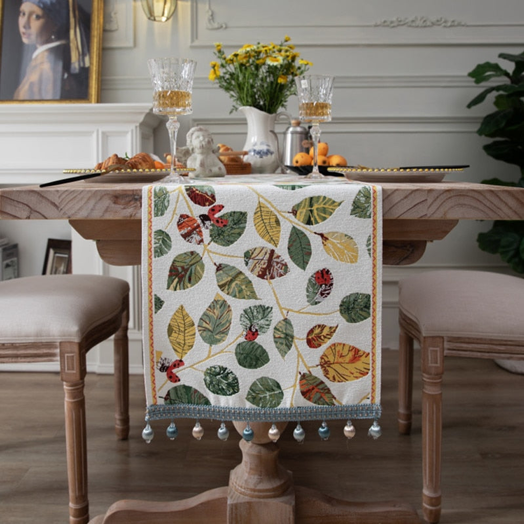 Homio Decor Dining Room Style F / 33x220cm Embroidery Table Runner