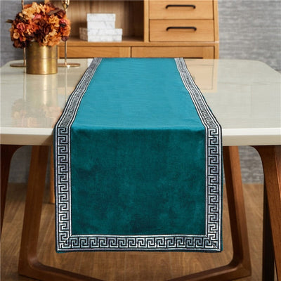 Homio Decor Dining Room Teal (Flannel) / 30x180cm Luxury Linen & Flannel Table Runner