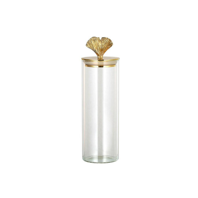 Homio Decor Dining Room XL Gold Leaf Candy Jar