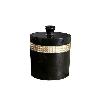 Homio Decor Dinning Room Black Resin Storage Jar Organiser