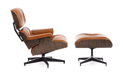 Homio Decor Eames Lounge Chair & Ottoman - Cognac