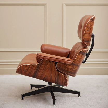 Homio Decor Eames Lounge Chair & Ottoman (PRO) - Heritage Cognac