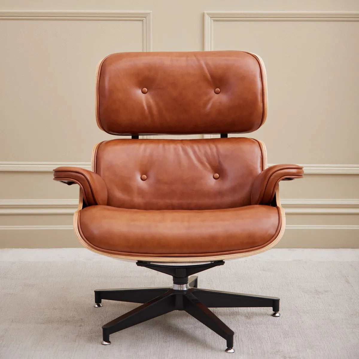 Homio Decor Eames Lounge Chair & Ottoman (PRO) - Heritage Cognac