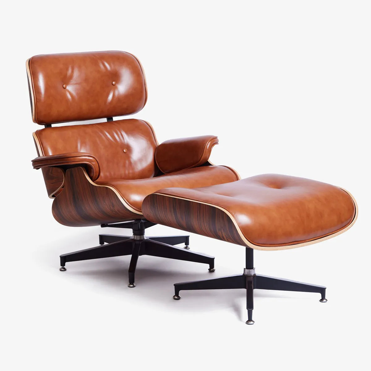 Homio Decor Eames Lounge Chair & Ottoman (PRO) - Heritage Cognac