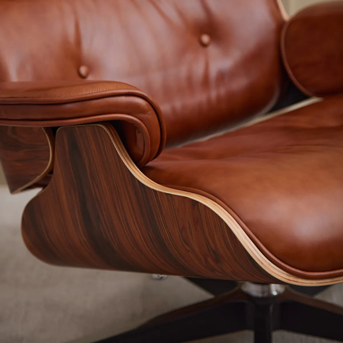 Homio Decor Eames Lounge Chair & Ottoman (PRO) - Heritage Cognac