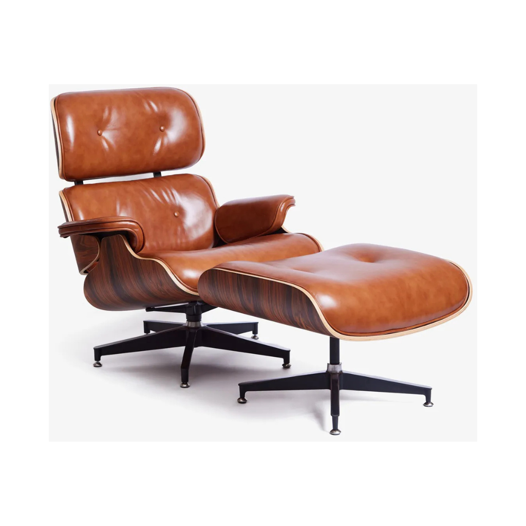 Homio Decor Eames Lounge Chair & Ottoman (PRO) - Heritage Cognac