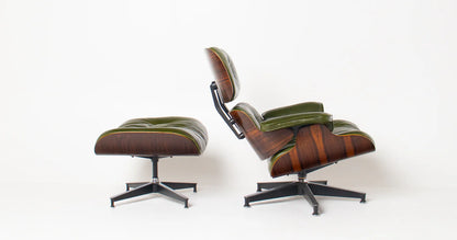 Homio Decor Eames Lounge Chair & Ottoman (PRO) - Moss Green Leather
