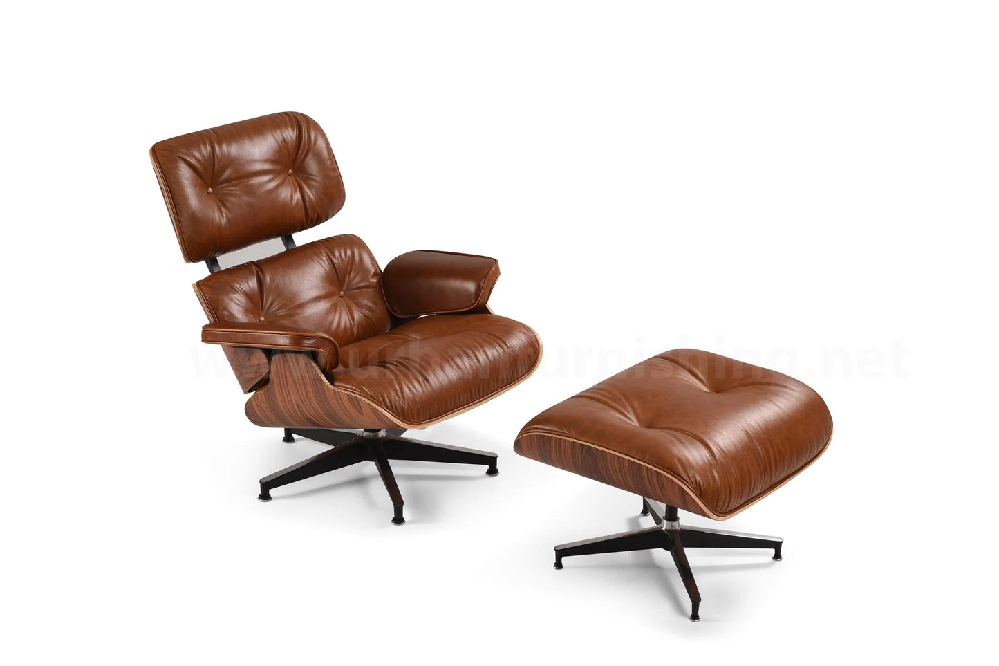 Homio Decor Eames Lounge Chair & Ottoman (PRO) - Textured Brown