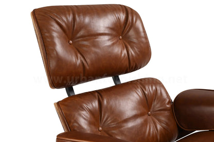 Homio Decor Eames Lounge Chair & Ottoman (PRO) - Textured Brown