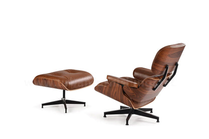 Homio Decor Eames Lounge Chair & Ottoman (PRO) - Textured Brown