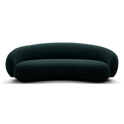 Homio Decor Emerald Green / 210cm Velvet Curved Sofa