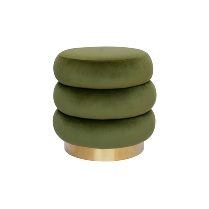 Homio Decor Emerald Green Blush Curve Ottoman (Velvet)