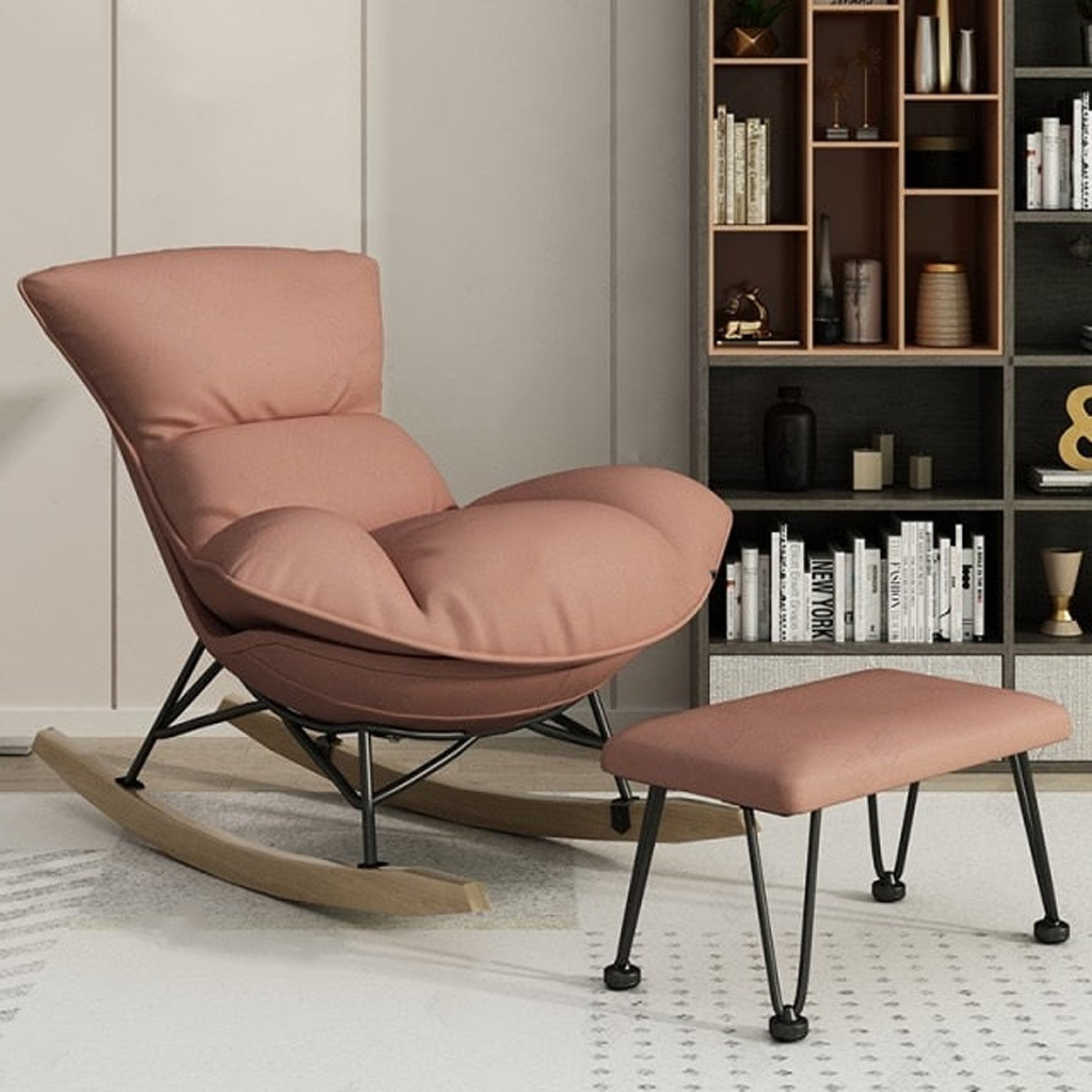 Homio Decor Faux Leather Rocking Chair