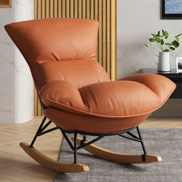 Homio Decor Faux Leather Rocking Chair