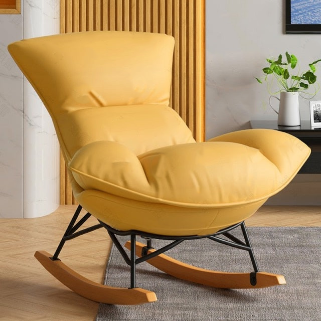 Homio Decor Faux Leather Rocking Chair