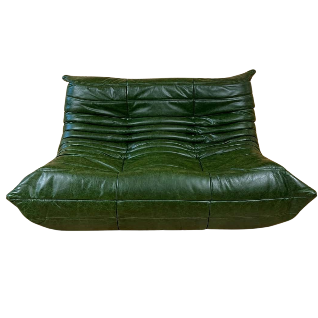 Homio Decor Forest Green Togo Loveseat (2 Seater) - Leather