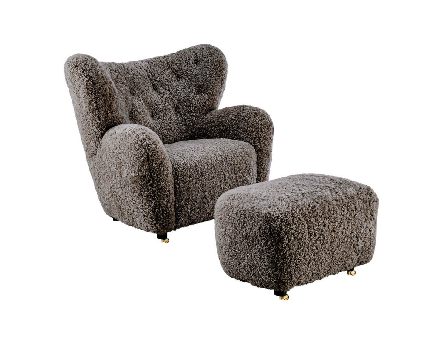 Homio Decor Frosted Coco / Add Ottoman Little Petra Armchair (Shearling)