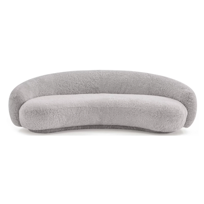 Homio Decor Genuine Sheepskin Curved Sofa
