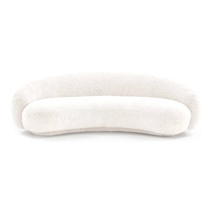 Homio Decor Genuine Sheepskin Curved Sofa