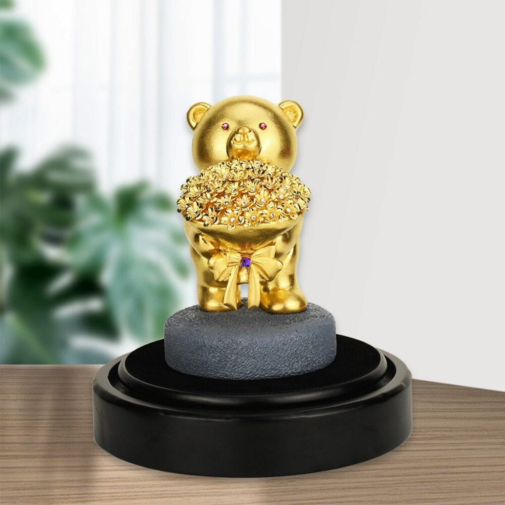 Homio Decor Gold Bear Valentines Statue