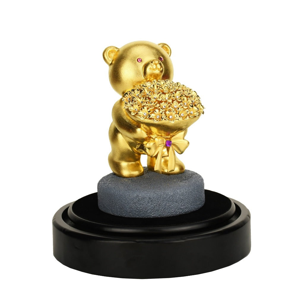 Homio Decor Gold Bear Valentines Statue