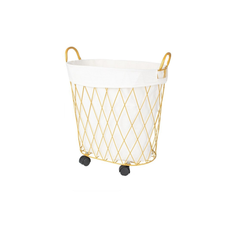 Homio Decor Gold Golden Iron Laundry Basket