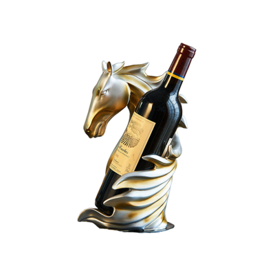 Homio Decor Gold Horse Statue Bottle Holder