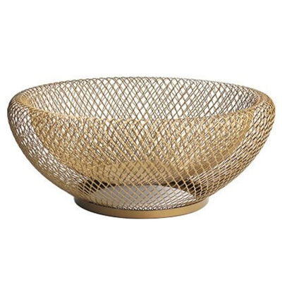 Homio Decor Gold Woven Iron Fruit Basket