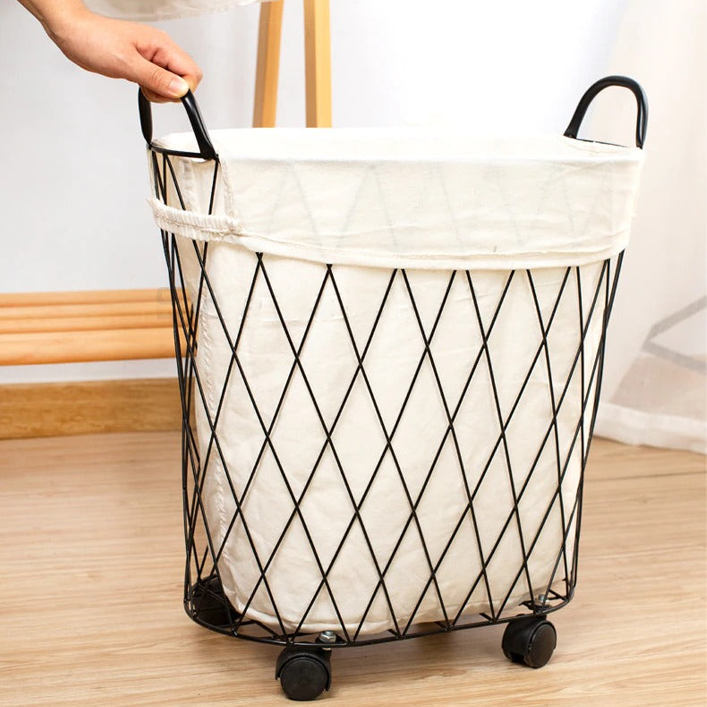 Homio Decor Golden Iron Laundry Basket