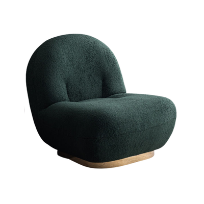 Homio Decor Green Bean Shaped Lambswool Lazy Chair