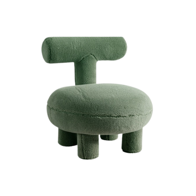 Homio Decor Green / Small / Flat Small Lambswool Lounge Chair