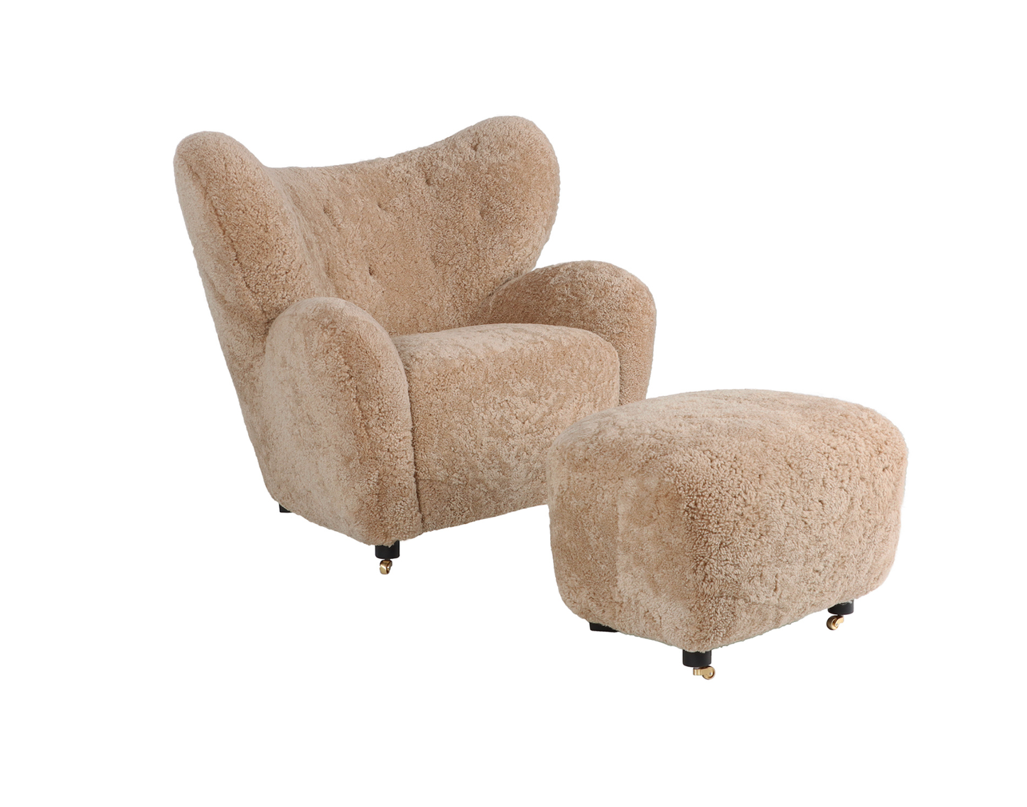 Homio Decor Honey Beige / Add Ottoman Little Petra Armchair (Shearling)