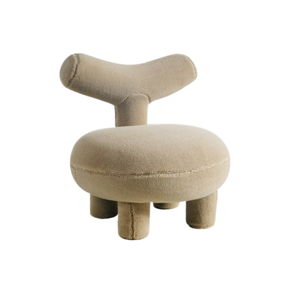 Homio Decor Khaki / Small / V-shaped Small Lambswool Lounge Chair