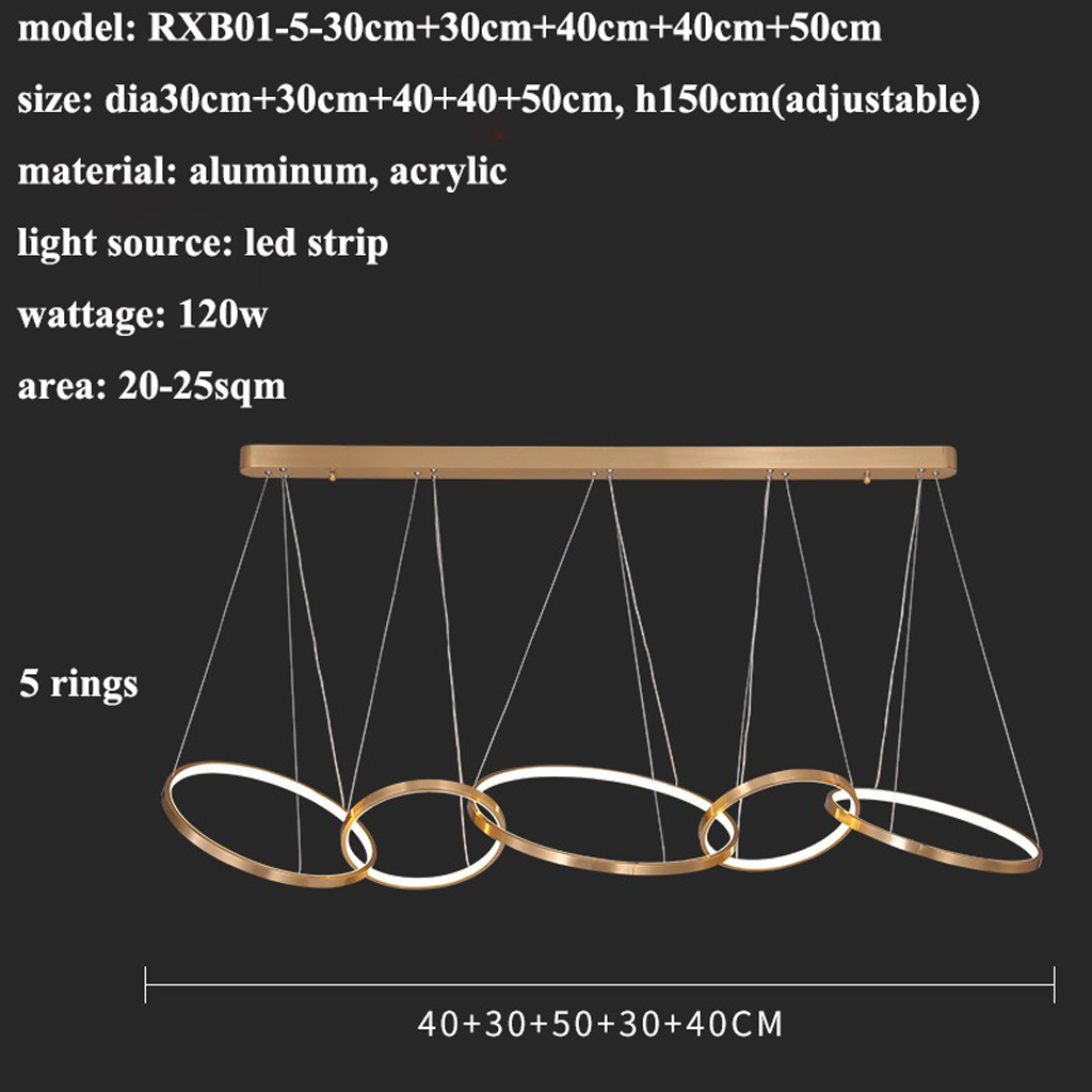 Homio Decor LED Chandelier Ring Lights