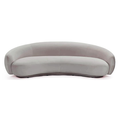 Homio Decor Light Grey / 210cm Velvet Curved Sofa