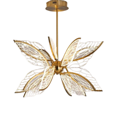 Homio Decor Lighting 16 Bulbs / Warm Acrylic Butterfly Chandelier