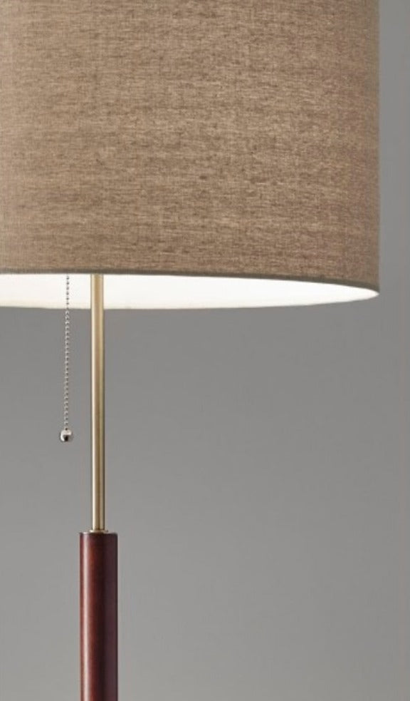 Homio Decor Lighting Antique Hamilton Floor Lamp with Walnut Finish