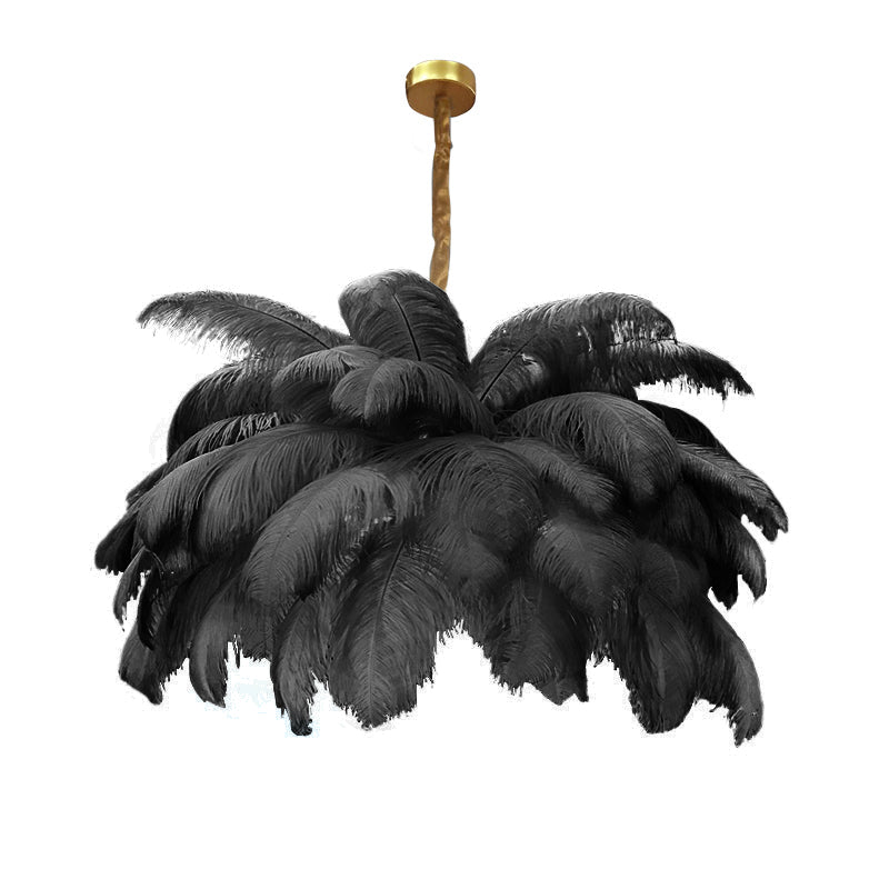 Homio Decor Lighting Black / D100 - 39 Feathers Tropical Design Chandelier
