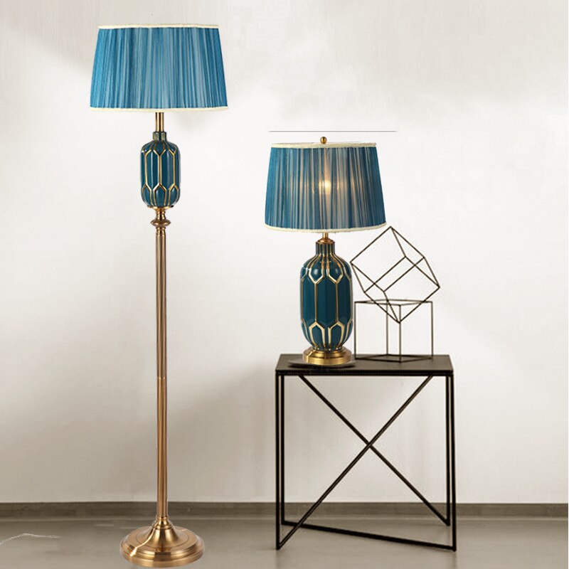 Homio Decor Lighting Blue Ceramic Floor Lamp