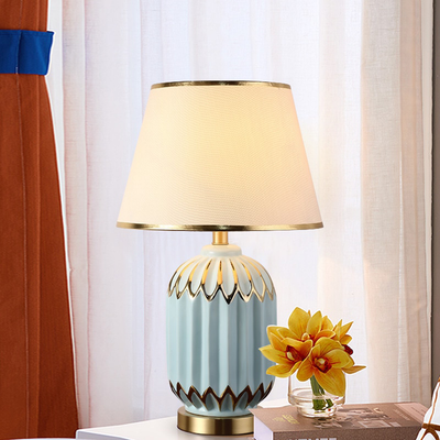 Homio Decor Lighting Blue / UK Plug Golden Ceramic Table Lamp
